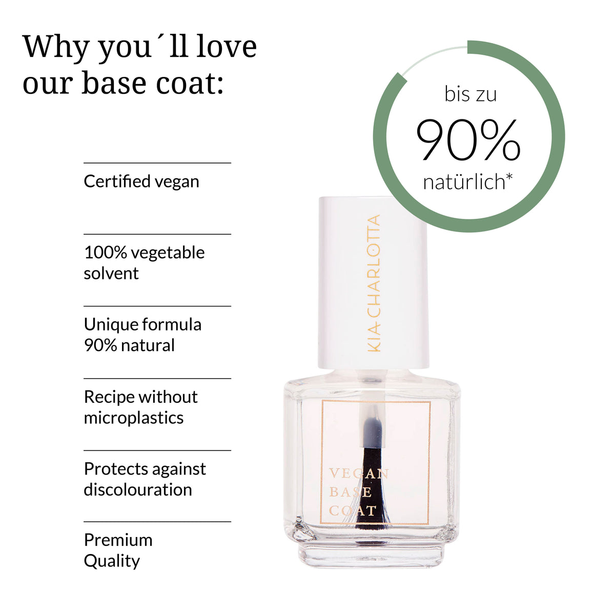 Base Coat vegan – Unterlack für Nagellack von Kia Charlotta